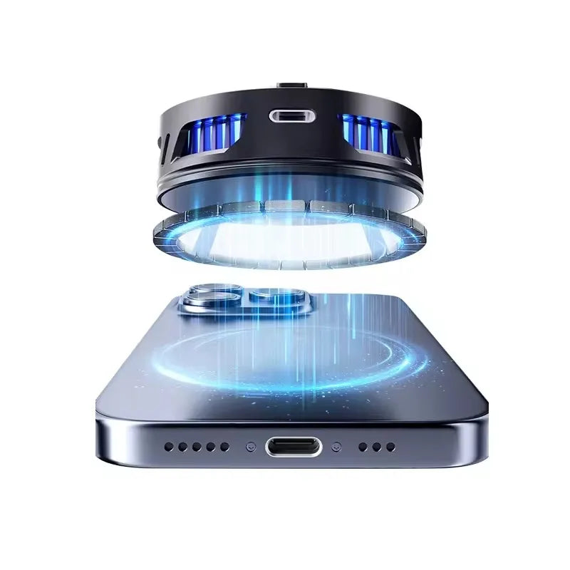 2024 NEW SL17 Mobile Phone Magnetic/ Back-Clip 2 In 1 Semiconductor Radiator with RGB Light for IOS Android PUBG LOL Game Cooler (Copy)