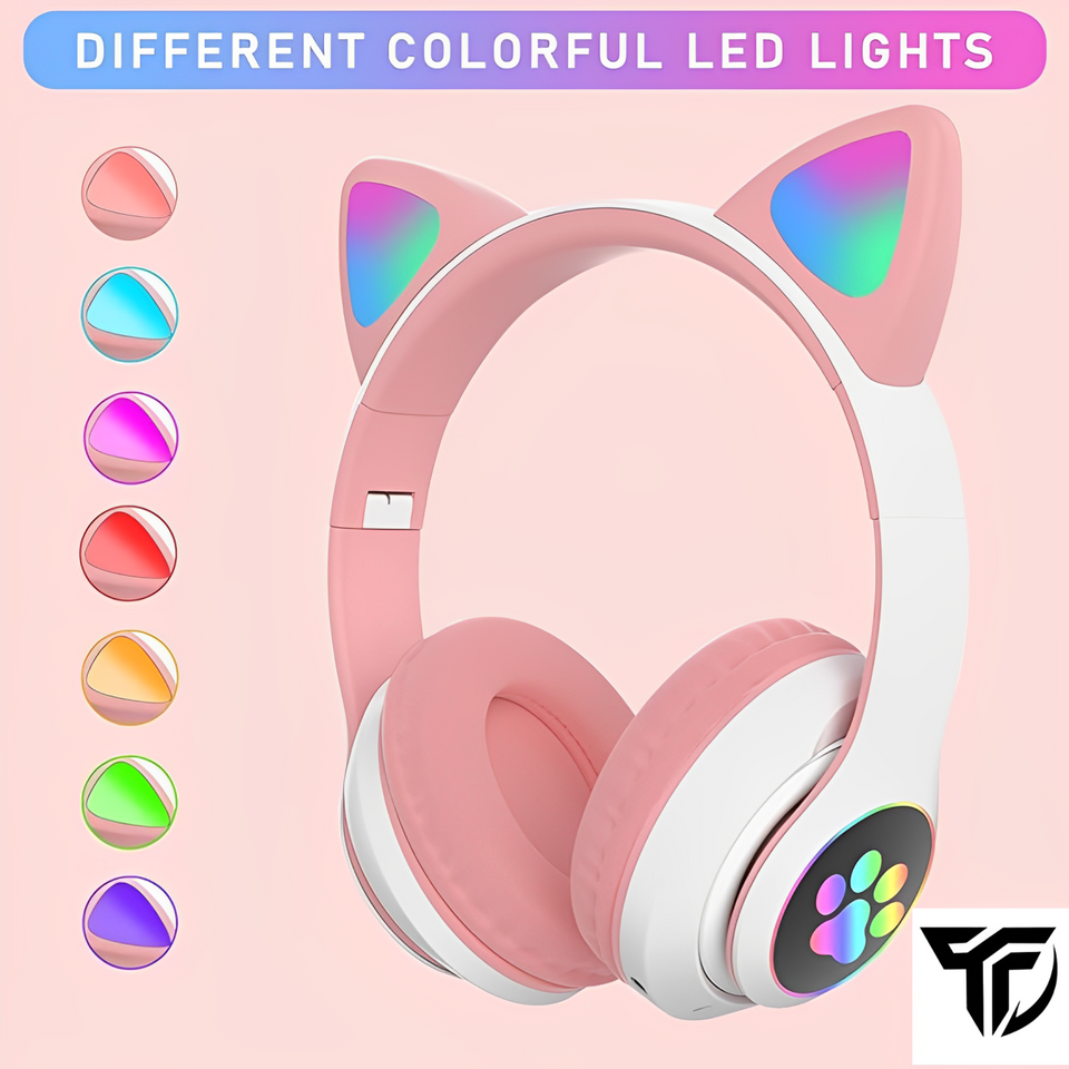 kitti headphones with RGB lights Wireless Over-Ear