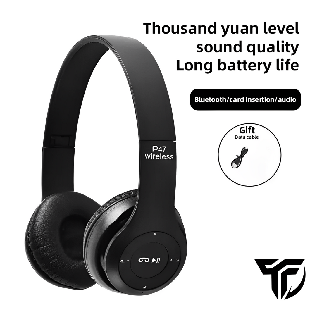 P47 Wireless Bluetooth Headphone With Microphone Foldable Headsets Bass HiFi Sound Music Stereo Earphone For Smartphones TV Game