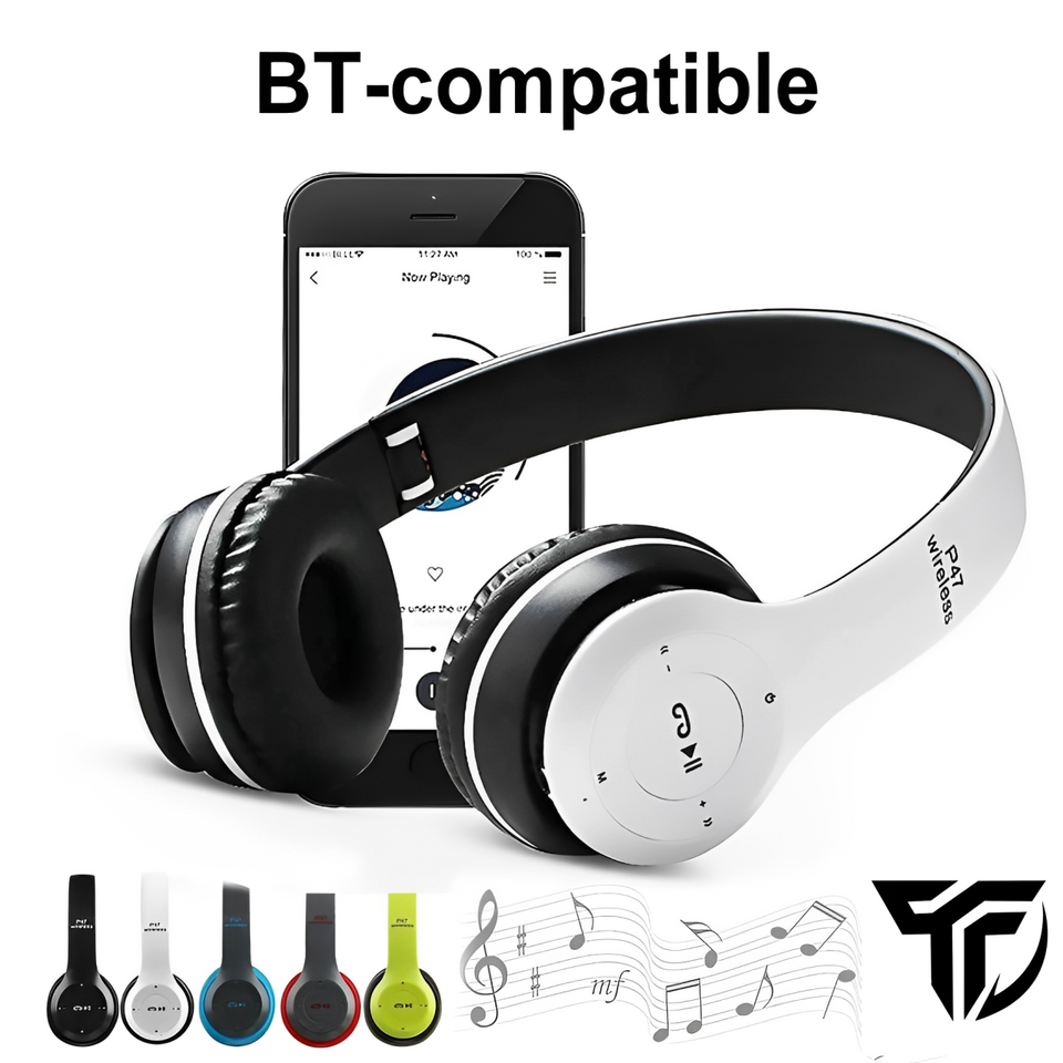 P47 Wireless Bluetooth Headphone With Microphone Foldable Headsets Bass HiFi Sound Music Stereo Earphone For Smartphones TV Game