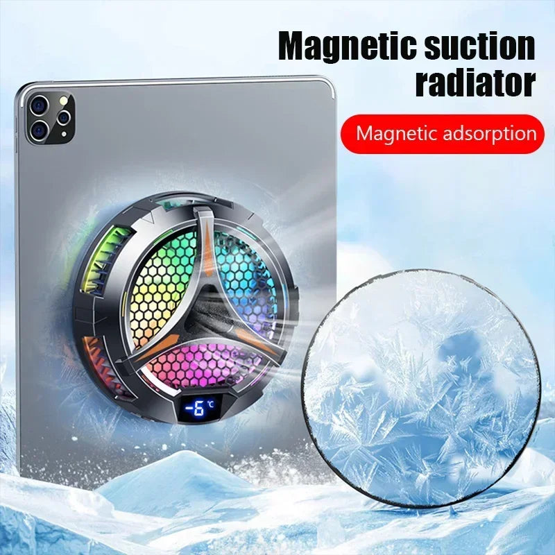 S9 Fan Phone Magnetic Cooler for Dedicated Tablet with Aluminum Laptop Tablet Stand Radiator Peltier Cooler for iPad iPhone Mac